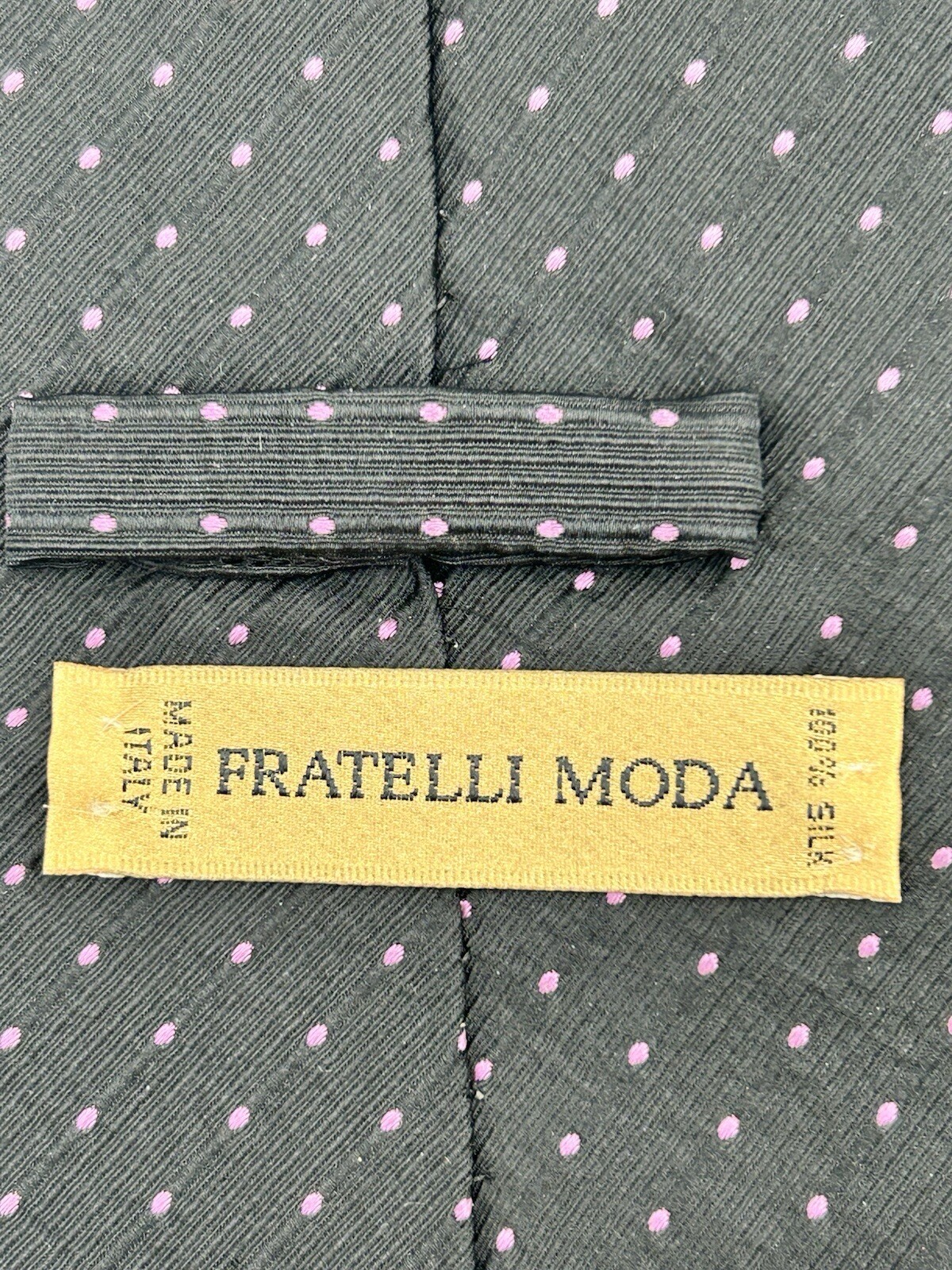 Fratelli Moda Silk Tie Necktie Solid Black Purple… - image 3
