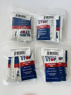 24 Packets Burn Stop Cooling Gel (First Aid) For Minor Burns & Scalds, Exp 03/28