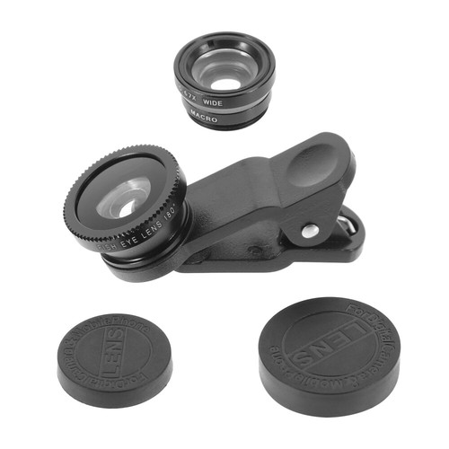 Fisheye Lens Clip On Cell Phone Lens Kit Wide Angle Macro Fisheye Lens - 第 12/12 張圖片