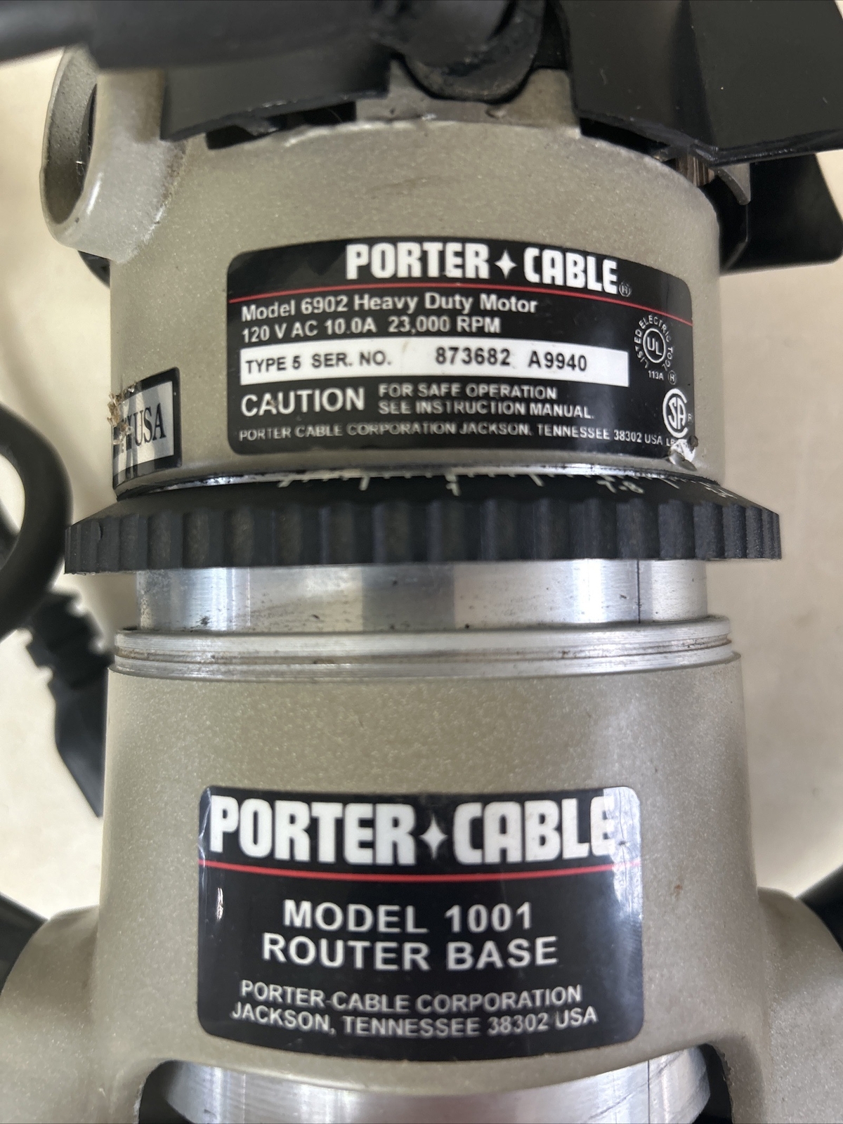 Porter Cable 690 Router 11/2 HP Heavy Duty 6902 Motor 1001 Router Base