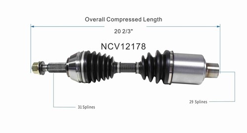 NCV12178 Front Pair CV Axle Shaft for 2002-2003 Dodge Durango 01-04 Dodge Dakota - Picture 2 of 7
