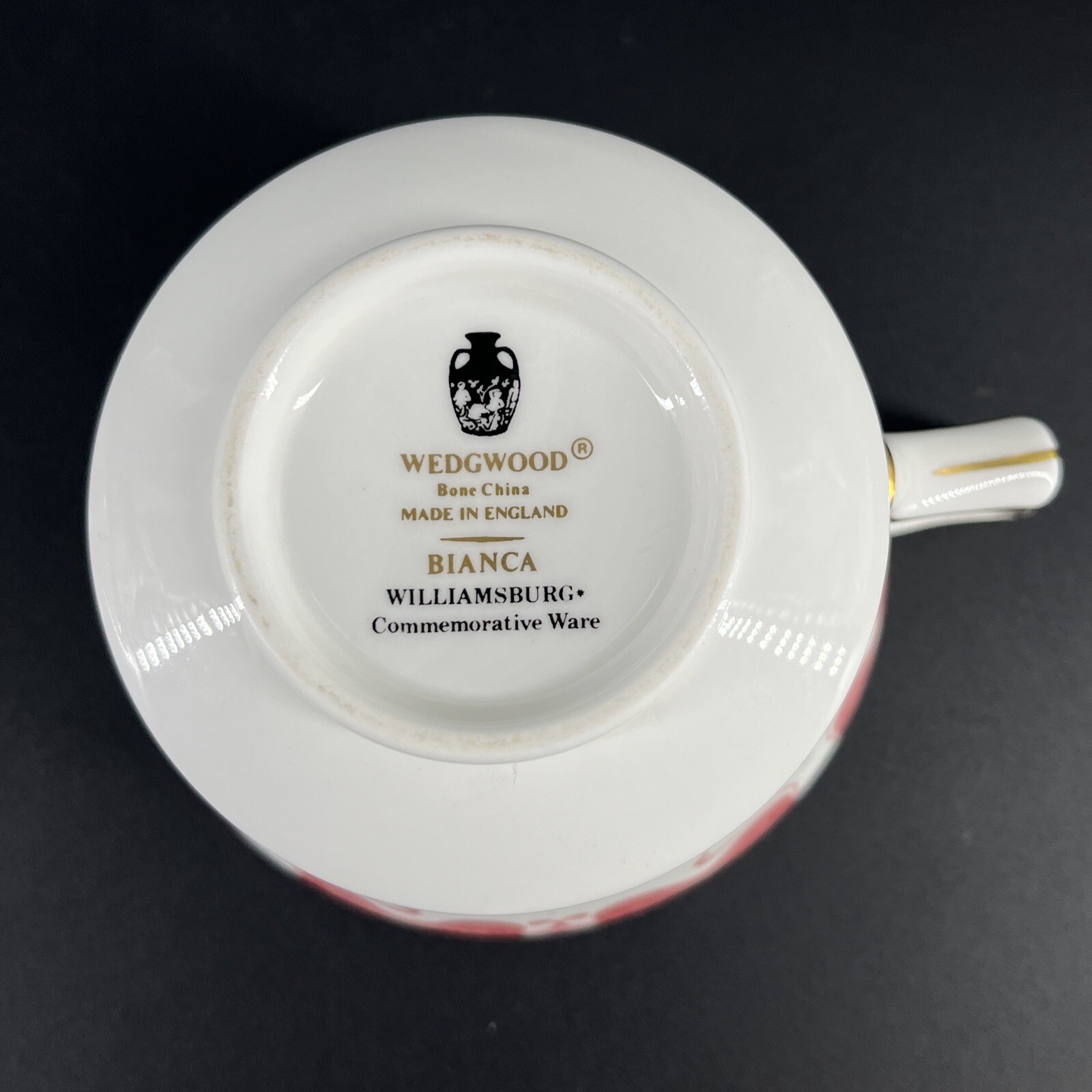 Wedgwood Bianca Floral Pattern Williamsburg Porcelain Cup and Saucer