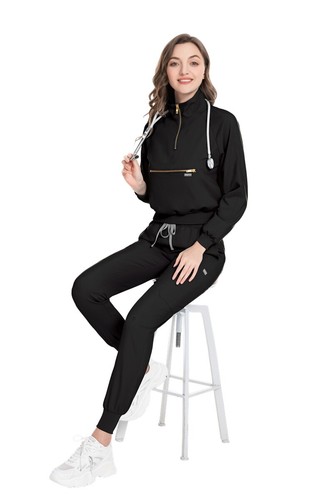 Stretch Women Scrub Set Medical Nurse Scrub Uniform Long Sleeve Jogger Workware - Picture 70 of 76