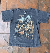 Vintage Y2K WWE Triple H Rey Mysterio Bautista John Cena T-Shirt Kids Large