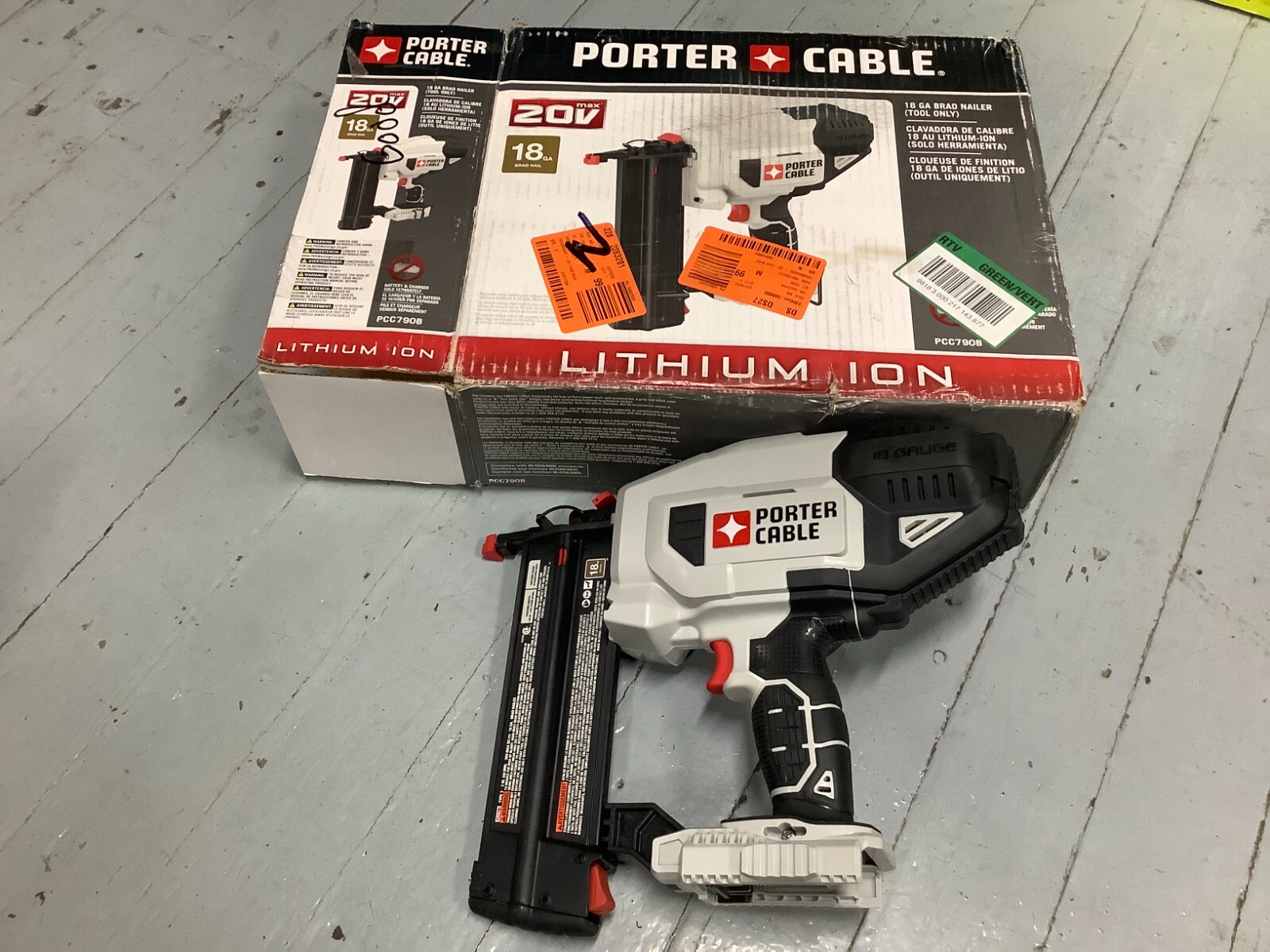 PORTERCABLE 20V MAX* Cordless Brad Nailer, 18GA, Tool Only (PCC790B