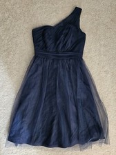 David’s Bridal Dress Navy One Shoulder Size 2
