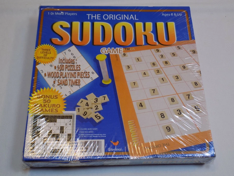 The Original Sudoku Game by Cardinal Industries NEW Solitaire Bonus Kakuro Games - Image 2 of 2