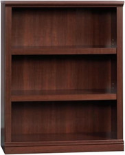 Elegant Cherry Finish 3-Shelf Bookcase - 35.28" Wide Storage Solution