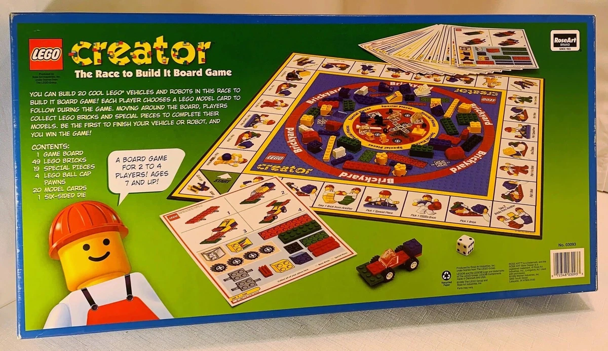LEGO Creator Race To Build It Board Game 1999 Includes Bricks Replacement Parts