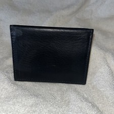 black leather id credit card case wallet 7 Compartment
