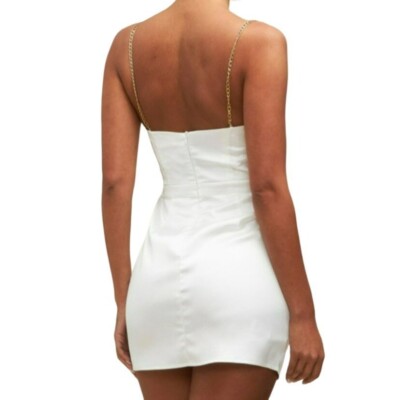 satin corset mini dress white Jasmine Strapless Corset Mini Dress- White