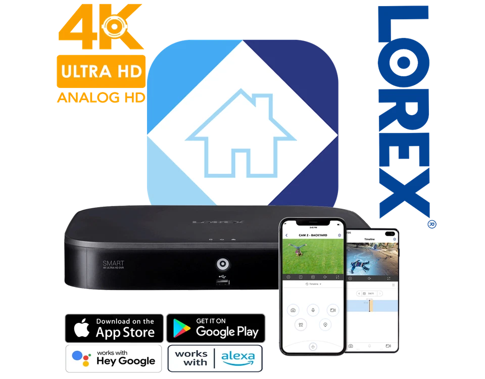 Lorex Smart 4K ultra HD 8-Channel 2TB DVR 4-4k Bullet Camera Security System NEW - Image 2 of 4