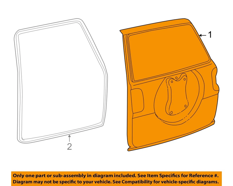 Used Rear Cargo Door Door Assembly Back fits: 2001 Toyota Rav4 w/o spoiler Rear - Image 3 of 4