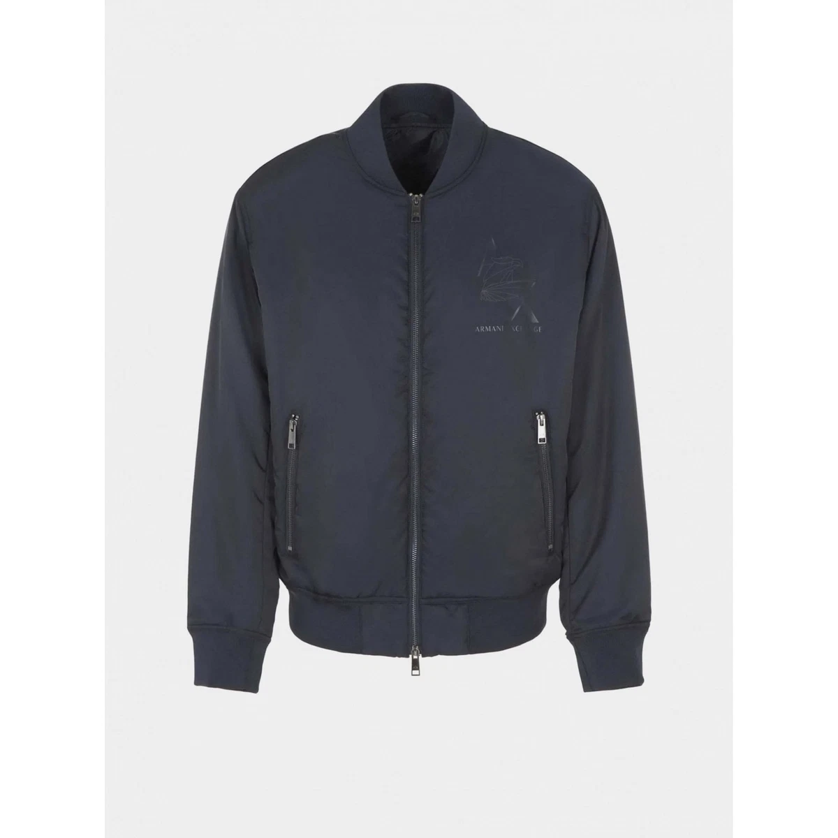 ARMANI EXCHANGE Nylon Eagle Logo Back Logo Navy Bomber Jacket eBay