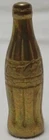 Vintage GOLD COCA-COLA BOTTLE ? Metal ? 1.5” TALL MINIATURE Shadowbox Figurine