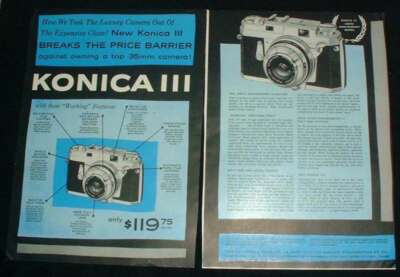 1956 Konica III Camera 2pg Ad - Out of Expensive Class!