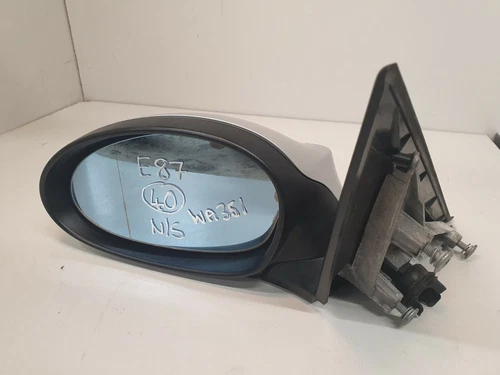 BMW 1 SERIES E87 M SPORT PASSENGERS N/S POWER FOLD WING MIRROR 3 PIN SILVER 354