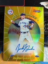 2018 Bowmans Best Jordan Groshans Auto Gold Refractor 98 Performers Marlins /50