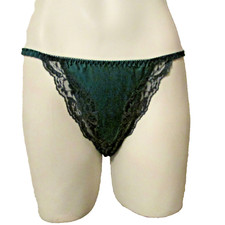 RARE 80's Victoria's Secret Gold Crown Label 100 Silk String Bikini Panties S