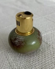 Vintage Colibri Japan Lighter Collectors Lighter. Green & Red Round Lighter Gold