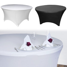 5FT/6FT Round Spandex Table Cover Cloth Wedding Party Home Decor Tablecloth