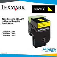 802HC Yellow Toner 3.000 Seiten 80C2HY0 FüR Lexmark Cx 310 410 510