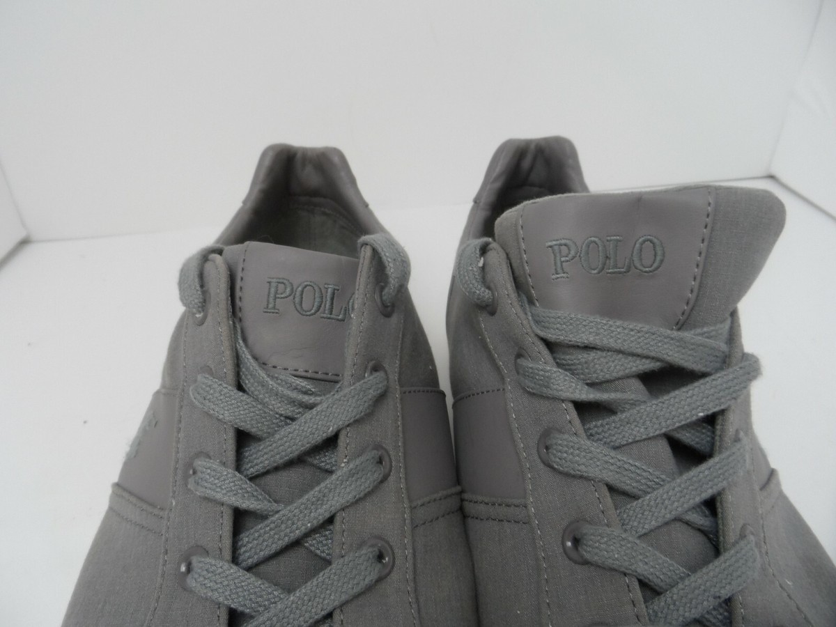 POLO RALPH LOUREN HANFORD MENS GRAY SNEAKERS LACE UP SIZE 17D Polo Ralph Lauren Hanford Grey Canvas/Leather Sneakers Men main image 3