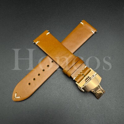 20 22 MM Genuine Leather Vintage Oil Watch Band Strap Fits for Huawei Yellow GD