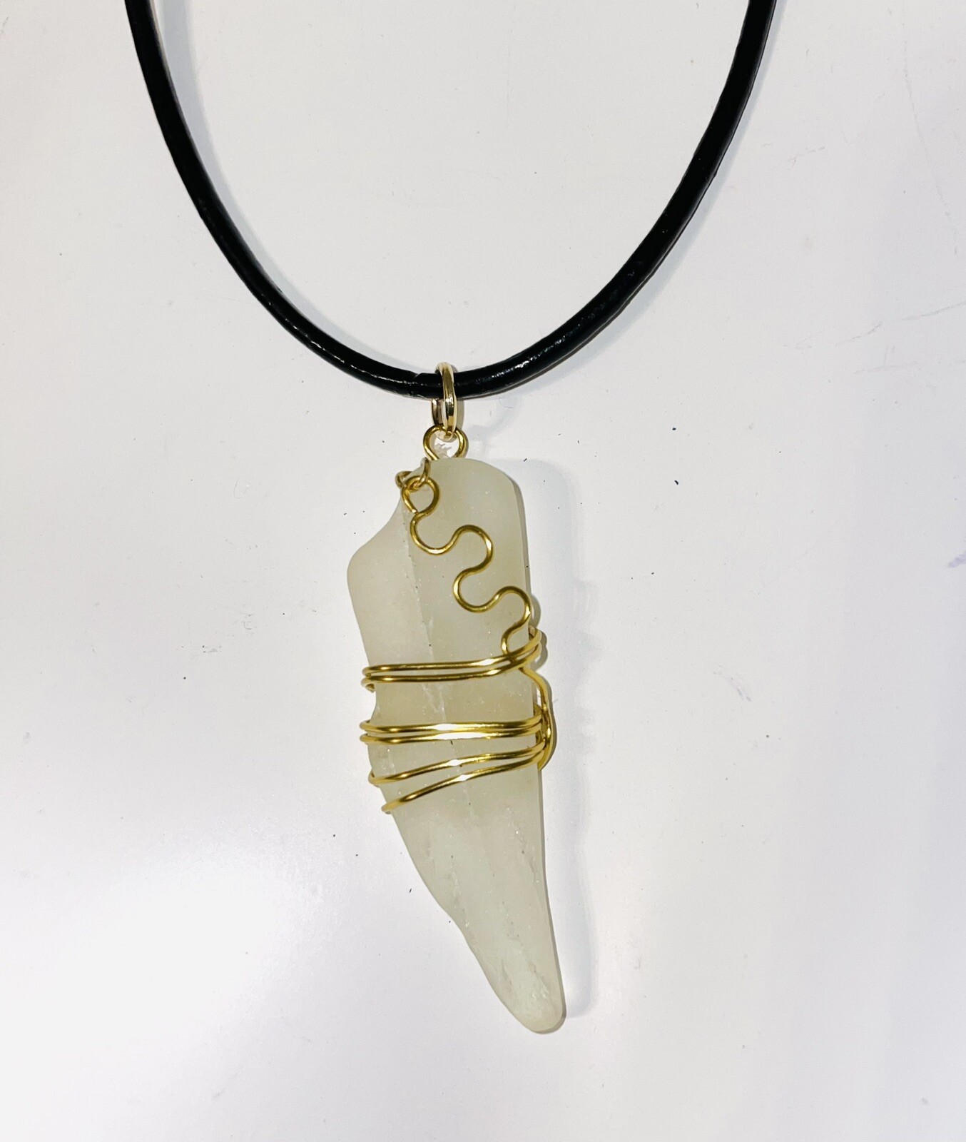 GENUINE Beach Tumbled SEA GLASS ARTISAN MADE Pendant Necklace 18” OOAK