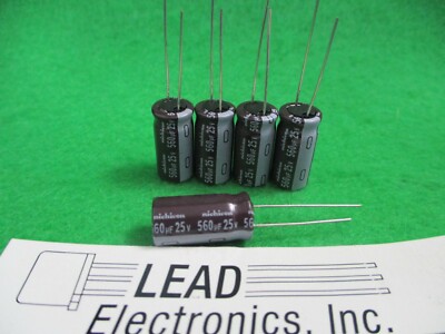 NICHICON 560UF 25-VOLT RADIAL LOW-ESR RATING UPW1E561MPD  FREE SHIPPING