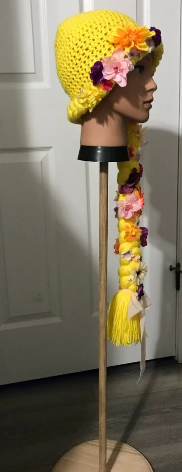 Rapunzel - Arte de cabeza portátil enredado, Peluca de princesa enredada Rapunzel, quimioterapia suave Foto 3 de 4