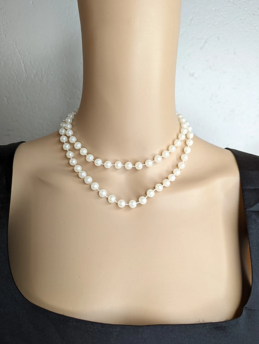 Faux Pearl Necklace Off White Classic Look 15.5 Inches Versatile Length  Jewelry