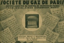 Publicité ancienne radiateur société du gaz de Paris  1929 issue de magazine