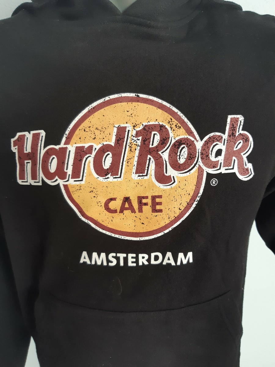 Hard Rock Cafe Hoodie Black Amsterdam Size S Vintage Sweatshirt