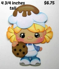 COOKIE GIRL blonde baking single scrapbook premade paper piecing by Rhonda