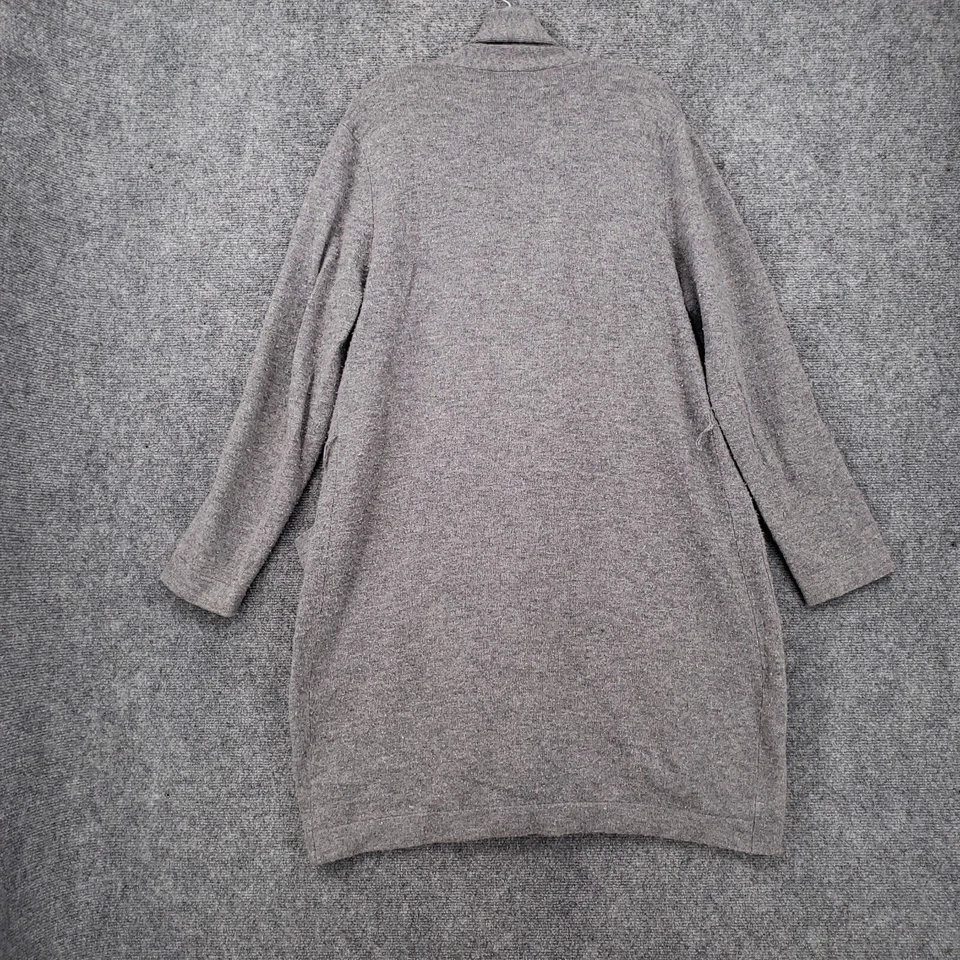 Cárdigan Lord & Taylor Mujer Grande Gris Frente Abierto Cashmere Plumero Lana Suéter Foto 2 de 4