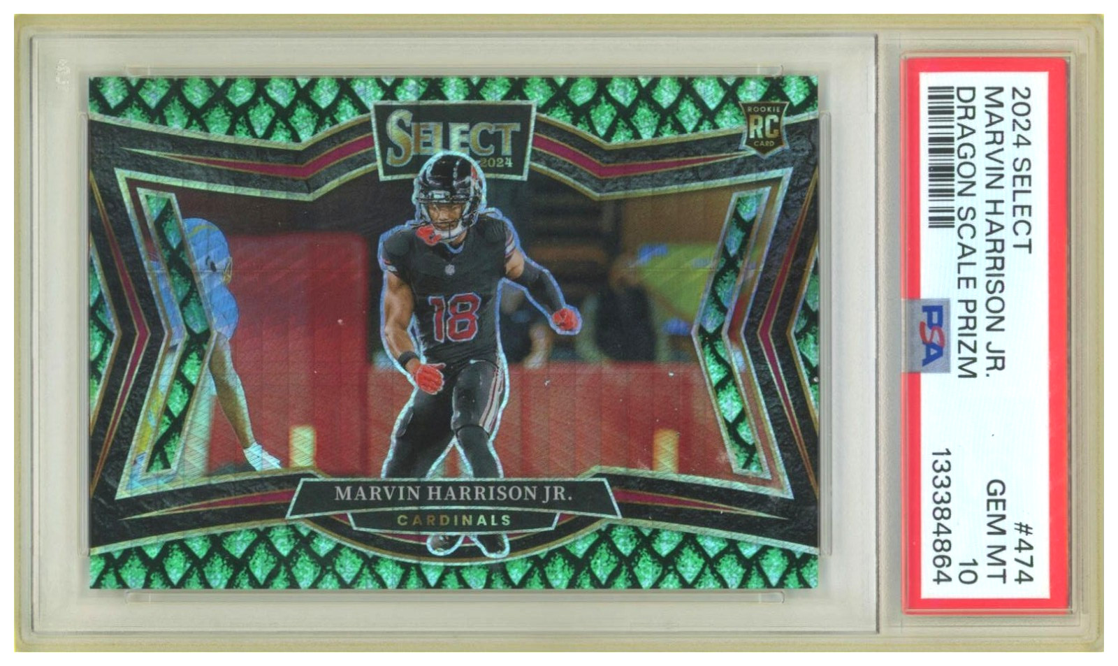 2024 Panini Select Marvin Harrison Jr. Dragon Scale Prizm #474 PSA 10 /70
