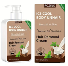 ROZINO IceCool SmoothTouch Hair Removal Cream   Painless, Mint  Coconut Formula