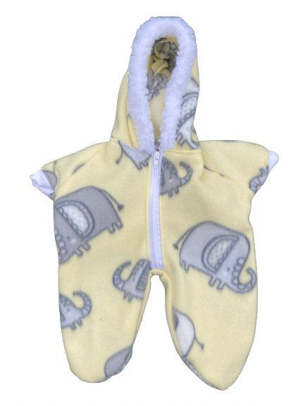 Yellow Elephant Hooded Snowsuit Doll Clothes For 15&rdquo; Bitty