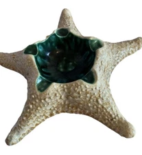 Vintage Mid Century Large Ashtray Ceramic Starfish Nautical Sea Life Cigarette