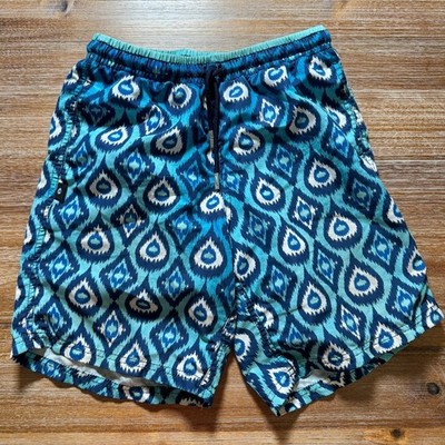 MKS Unlimited Swim Trunks Blue Patterned Swim Shorts Casual Size 32