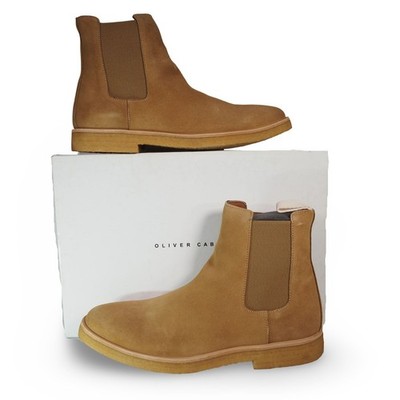 Oliver Cabell Crepe Sole Suede Chelsea Boots Men's 8/41 Cappuccino Brown