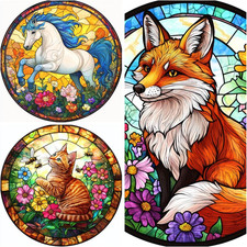 3 Pack Christmas Tree Hanging Ornaments Set, round Acrylic Christmas Ornaments,