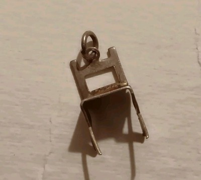 Vintage Cute Mini Sterling Silver Charm Jewelry Chair 