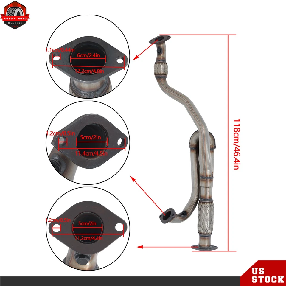 Exhaust Y Flex Pipe For Chevy Traverse GMC Acadia Buick Enclave 3.6L 2009-2017 - Image 4 of 4