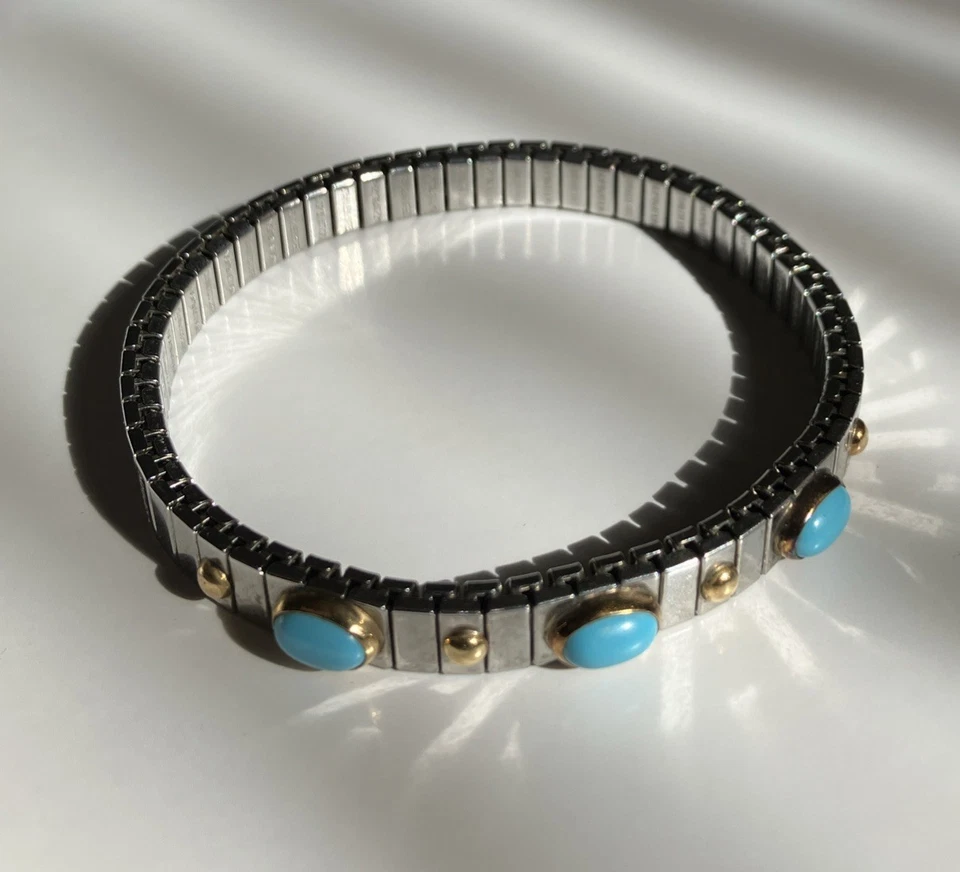 NOMINATION Womens Stainless Steel + 18K YELLOW GOLD Accent TURQUOISE Stretch - Image 3 of 4