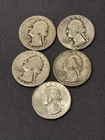 Washington Silver 25C Quarters Lot 1937 1940 1941 1953 1963 Circulated