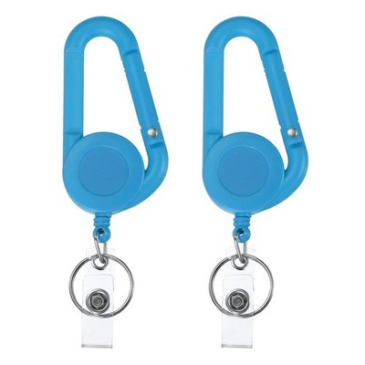 2er Pack einziehbarer Schlüsselanhänger mit Gürtelclip für ID-Abzeichen, blau