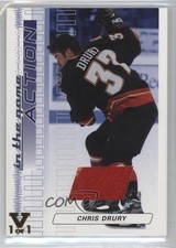 2003 ITG Action Game-Used Jerseys Sapphire Vault Ruby 1/1 Chris Drury #M-102 0c3
