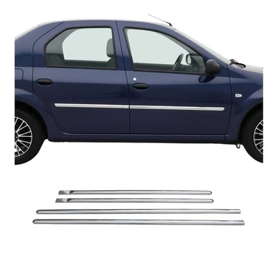 Garniture Baguette de porte latérale pour Dacia Logan Limo en acier inox 4Pcs - Photo 1/4